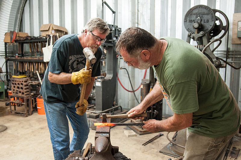 Blacksmithing tools at Kipu Forge